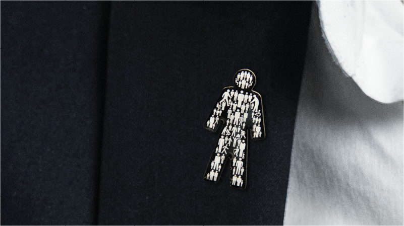 Pin Badge On Lapel